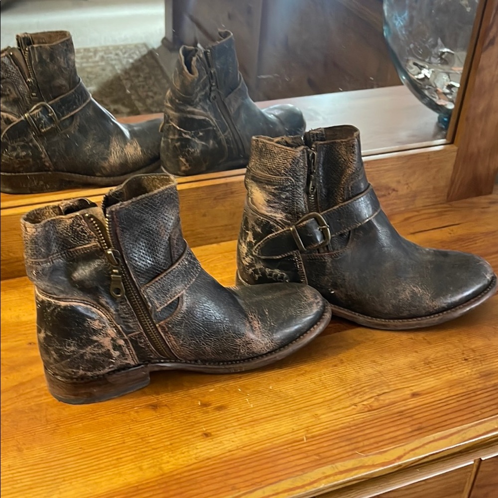Bed Stu Distressed Leather Ankle Boots